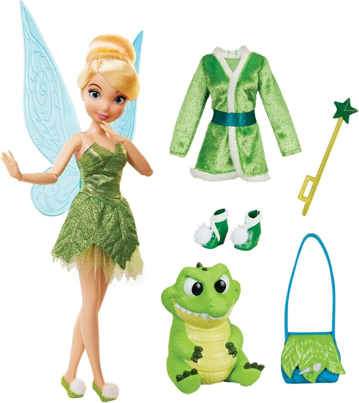 Disney Store Official Princess Story Doll - Tinker Bell from Peter Pan, 11 Inches, Includes Coloring Area and Additional Dress, Classic Outfit, Perfect for Girls