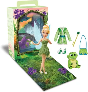 Disney Store Official Princess Story Doll - Tinker Bell from Peter Pan, 11 Inches, Includes Coloring Area and Additional Dress, Classic Outfit, Perfect for Girls