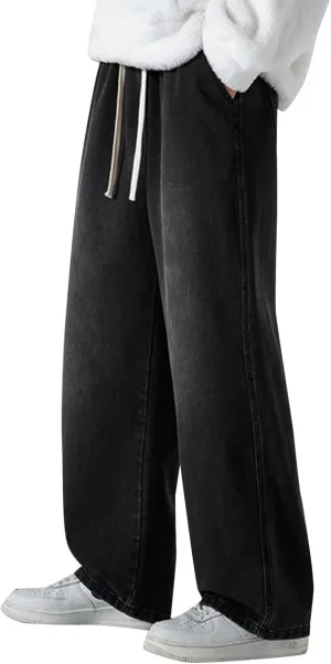 DIYAGO Baggy Jeans Mens Straight Wide Leg Casual Teen Vintage Streetwear Hip Hop Trendy Denim Pant Designer Long Trouser