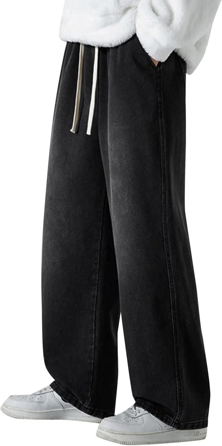 DIYAGO Baggy Jeans Mens Straight Wide Leg Casual Teen Vintage Streetwear Hip Hop Trendy Denim Pant Designer Long Trouser