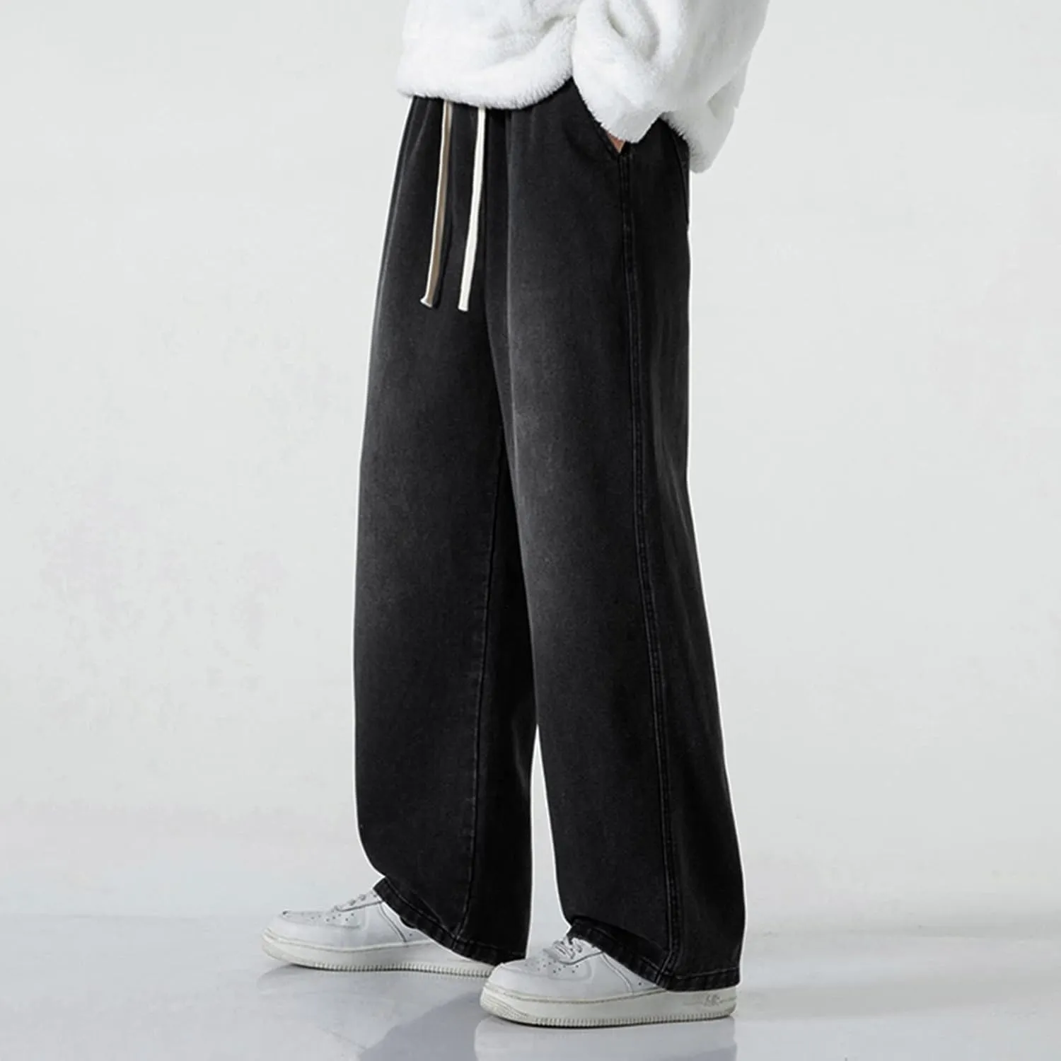 DIYAGO Baggy Jeans Mens Straight Wide Leg Casual Teen Vintage Streetwear Hip Hop Trendy Denim Pant Designer Long Trouser