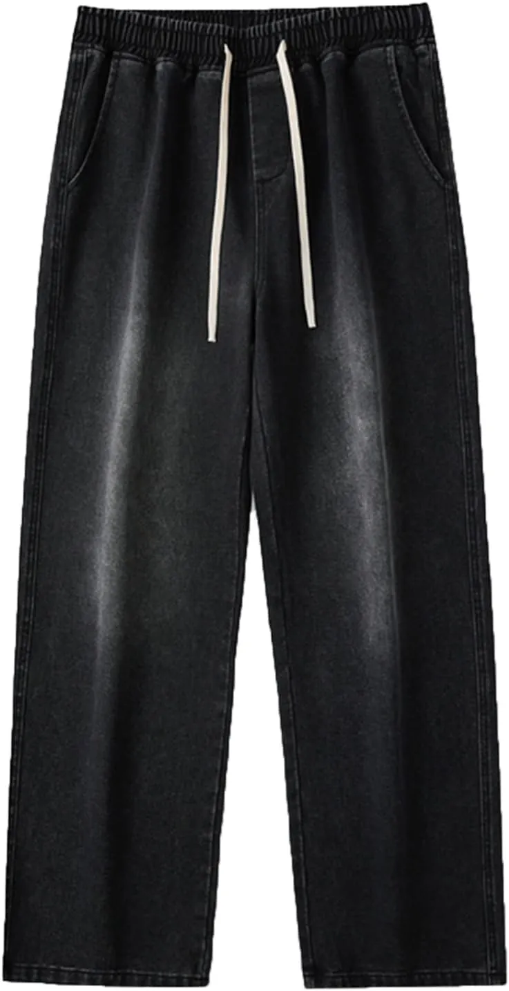 DIYAGO Baggy Jeans Mens Straight Wide Leg Casual Teen Vintage Streetwear Hip Hop Trendy Denim Pant Designer Long Trouser