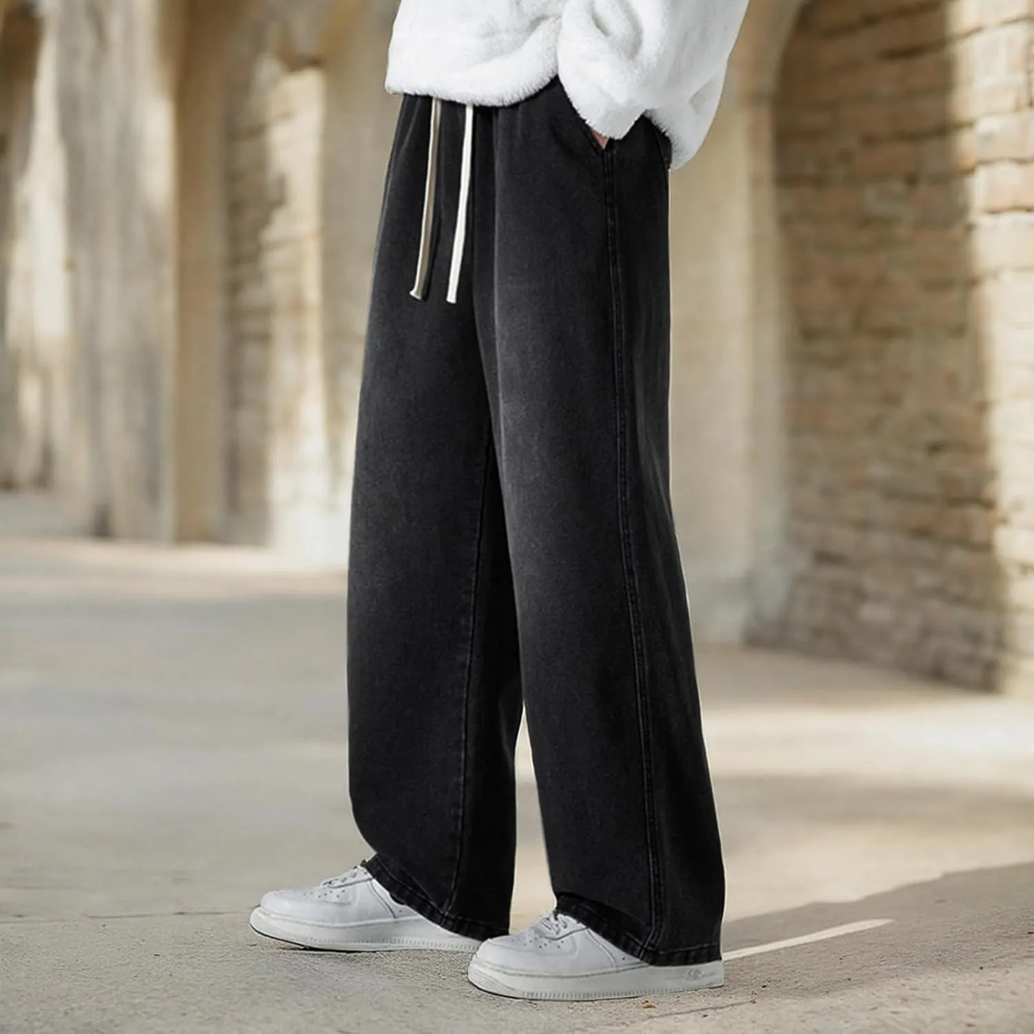 DIYAGO Baggy Jeans Mens Straight Wide Leg Casual Teen Vintage Streetwear Hip Hop Trendy Denim Pant Designer Long Trouser