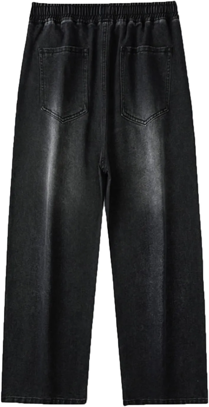 DIYAGO Baggy Jeans Mens Straight Wide Leg Casual Teen Vintage Streetwear Hip Hop Trendy Denim Pant Designer Long Trouser