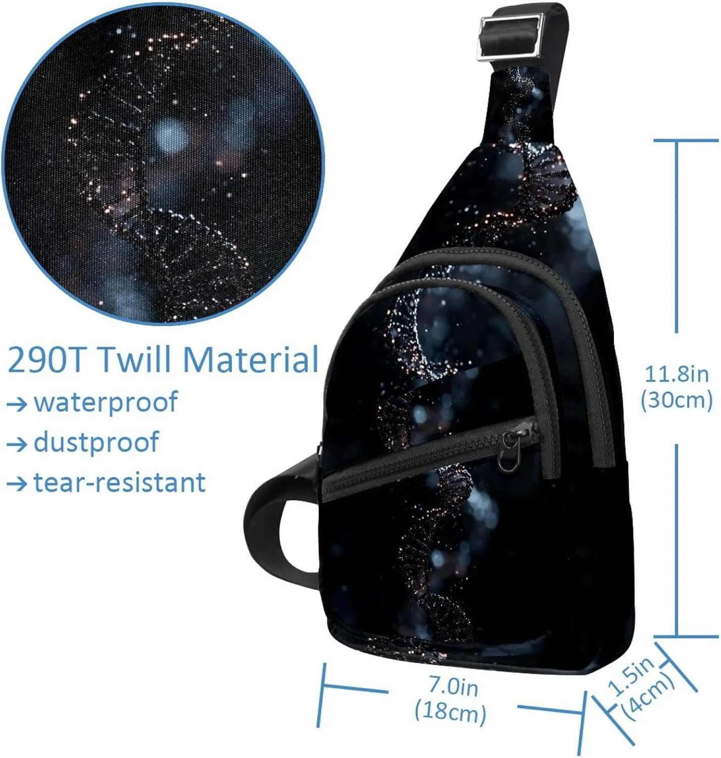 dna helix Sling Bag for Women Men Crossbody Shoulder Tote Blet Bags Backpack Fanny Pack Travel Purse