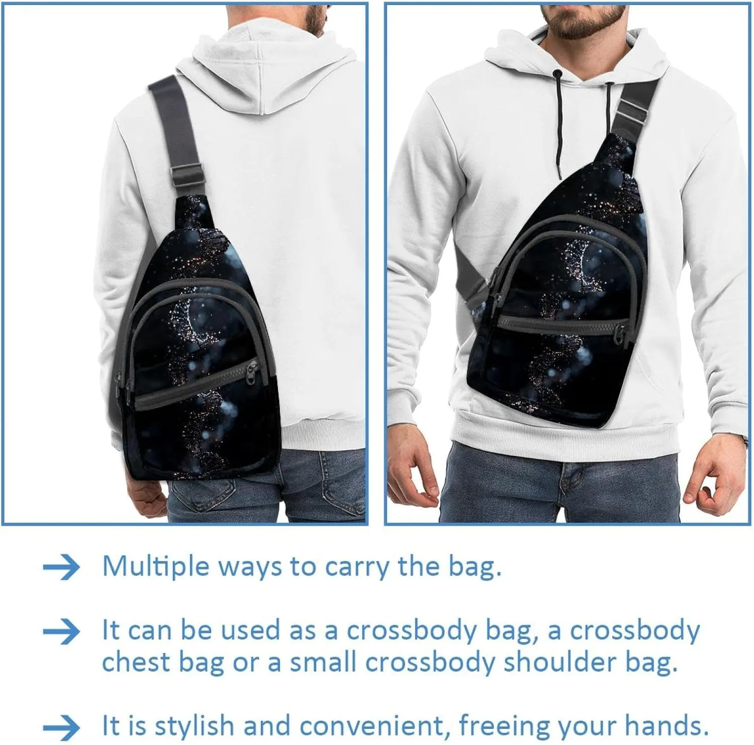 dna helix Sling Bag for Women Men Crossbody Shoulder Tote Blet Bags Backpack Fanny Pack Travel Purse