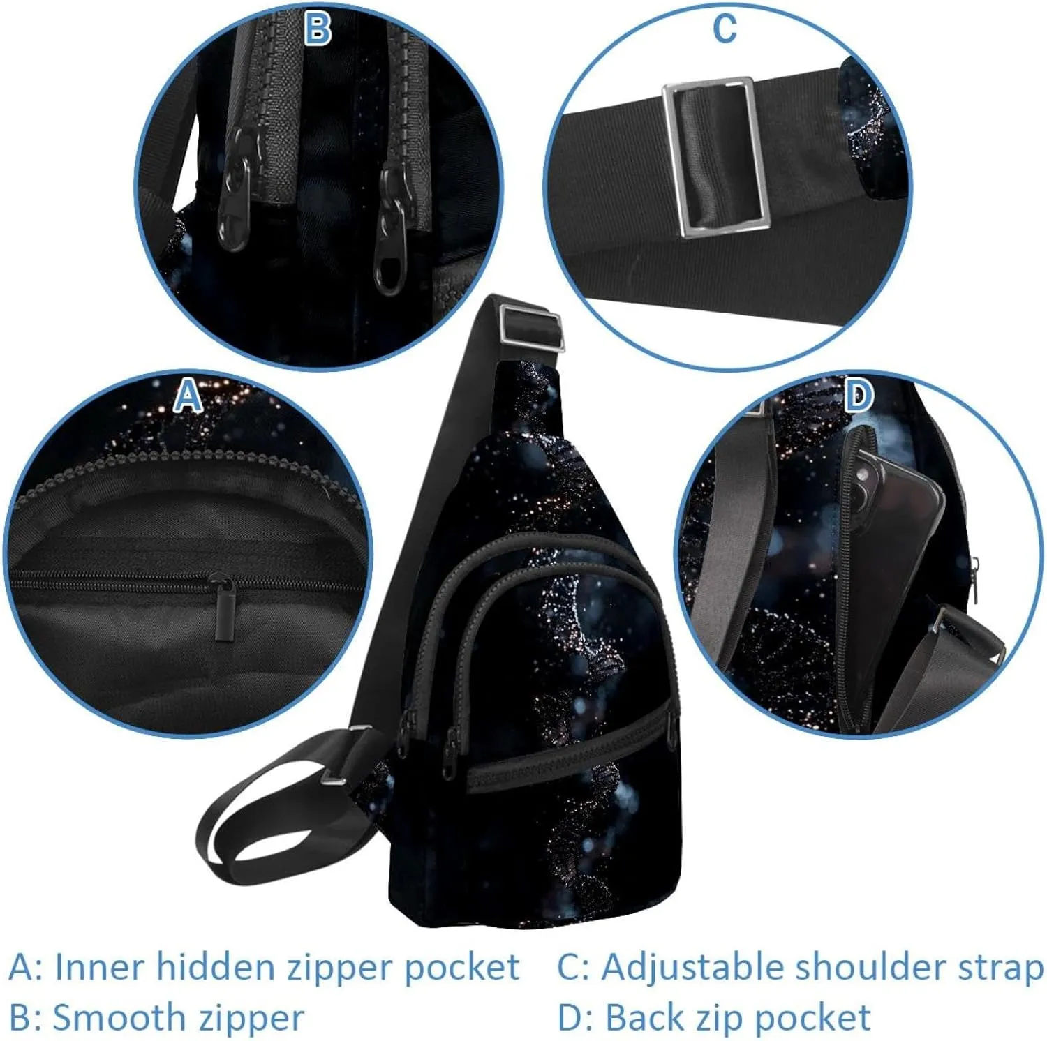 dna helix Sling Bag for Women Men Crossbody Shoulder Tote Blet Bags Backpack Fanny Pack Travel Purse