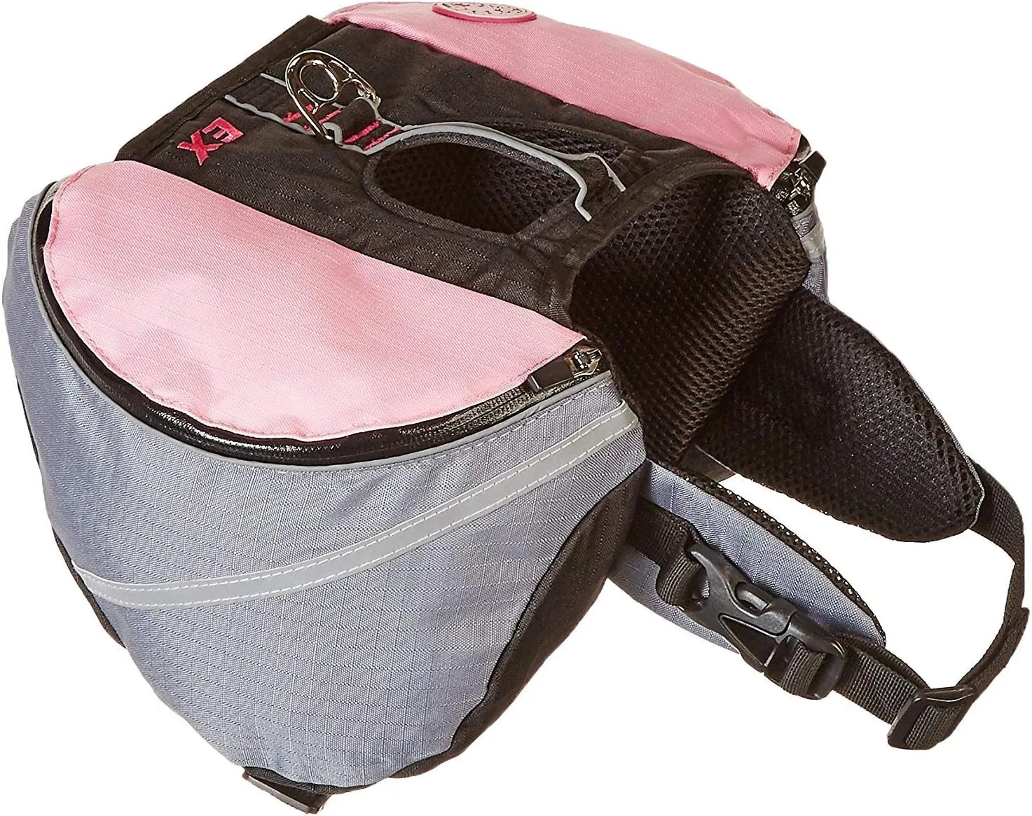 Doggles Dog Extreme Backpack, Gray/Pink, Small