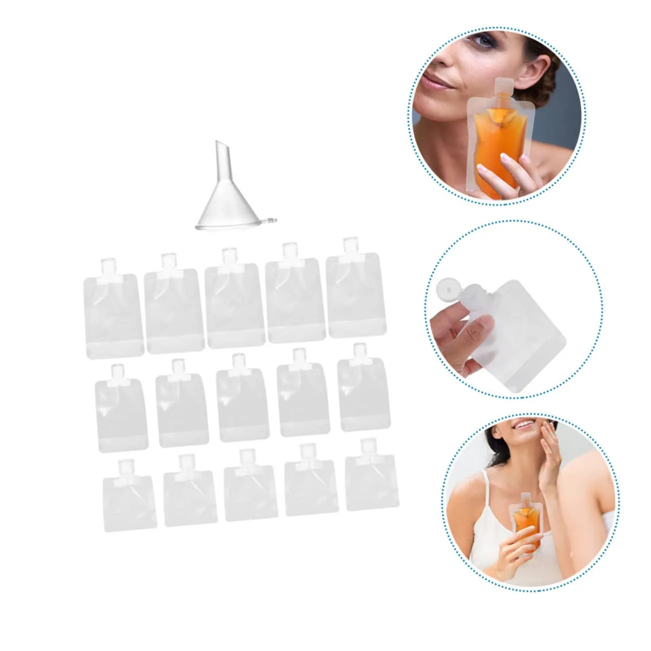 DOITOOL Sets Suction Cup Lotion Dispenser Bag Portable Empty Shampoo Containers Leakproof Travel Toiletry Bag for Skincare Refill Storage for Beauty Essentials