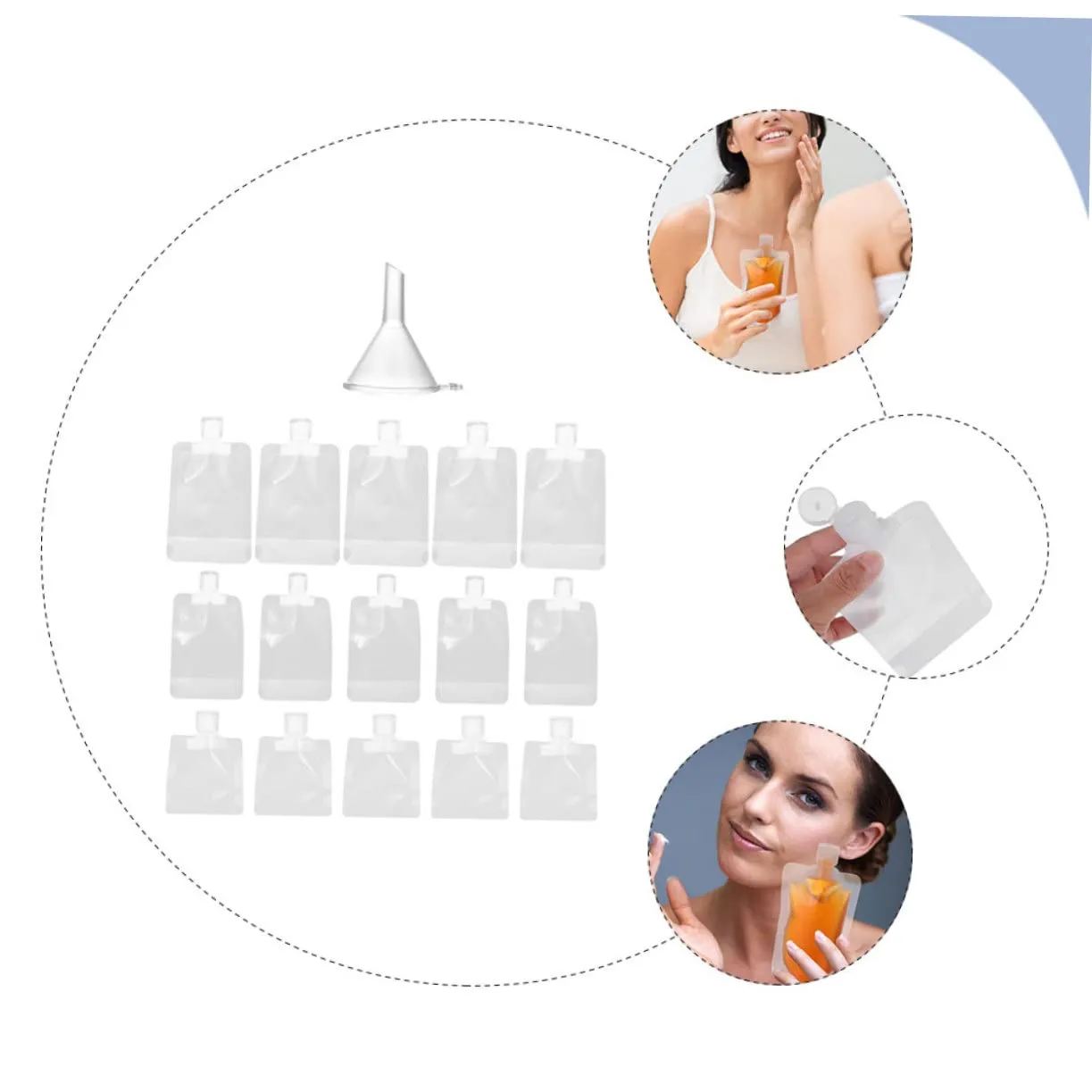 DOITOOL Sets Suction Cup Lotion Dispenser Bag Portable Empty Shampoo Containers Leakproof Travel Toiletry Bag for Skincare Refill Storage for Beauty Essentials