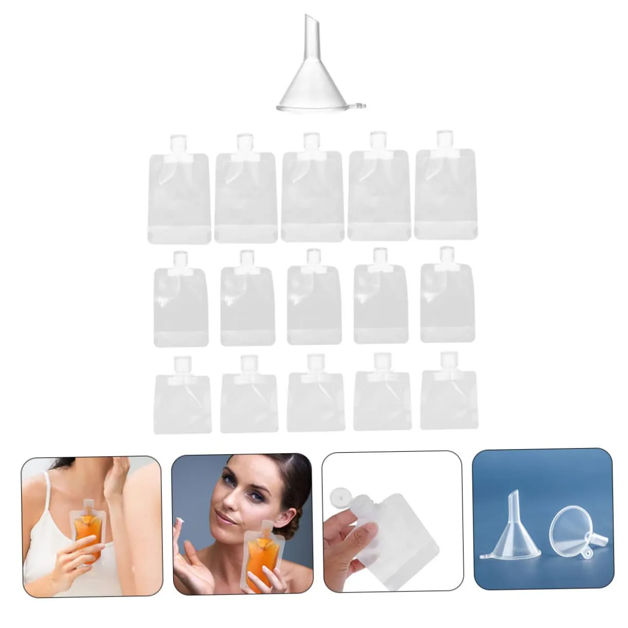 DOITOOL Sets Suction Cup Lotion Dispenser Bag Portable Empty Shampoo Containers Leakproof Travel Toiletry Bag for Skincare Refill Storage for Beauty Essentials