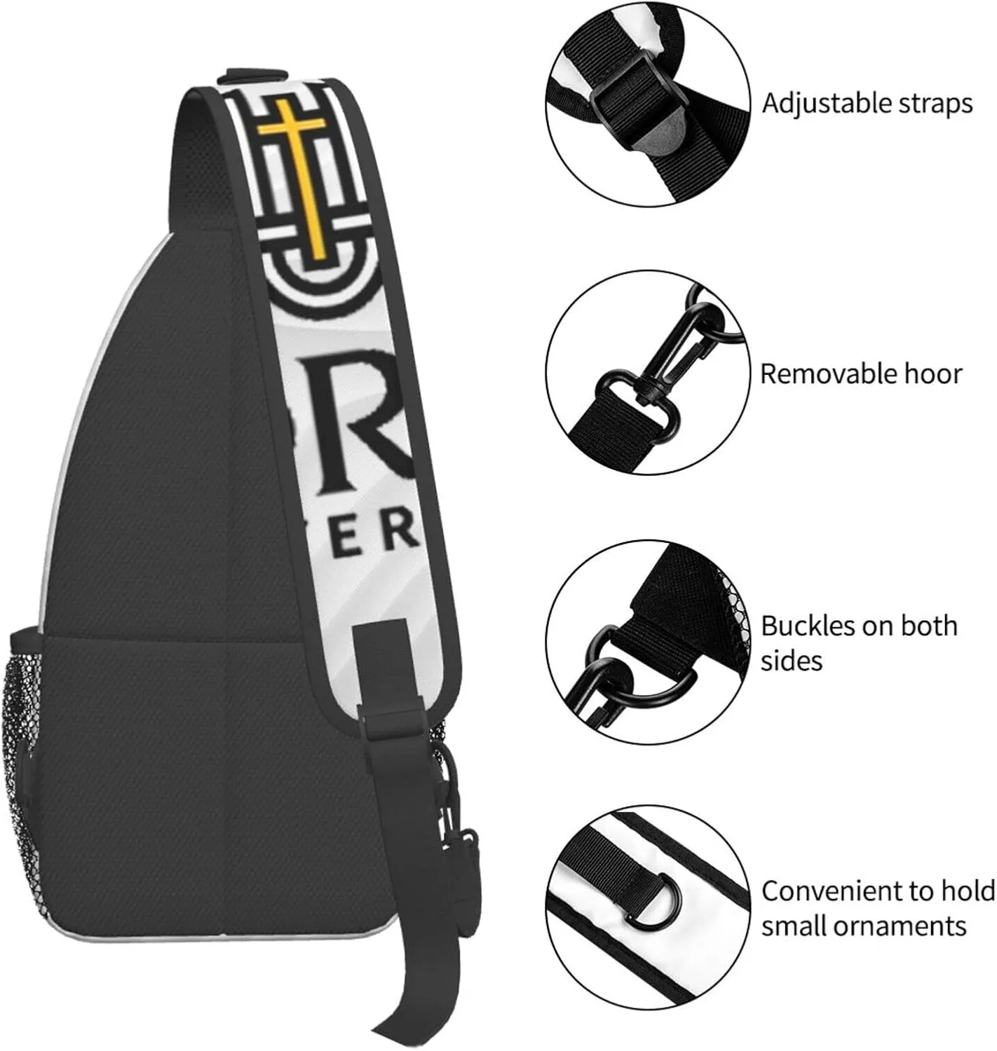 Dordt-University-Logo Small Crossbody Backpack Sling Bag For Men Women Mini One Shoulder Chest Bags Gym Sport Travel Hiking Daypack