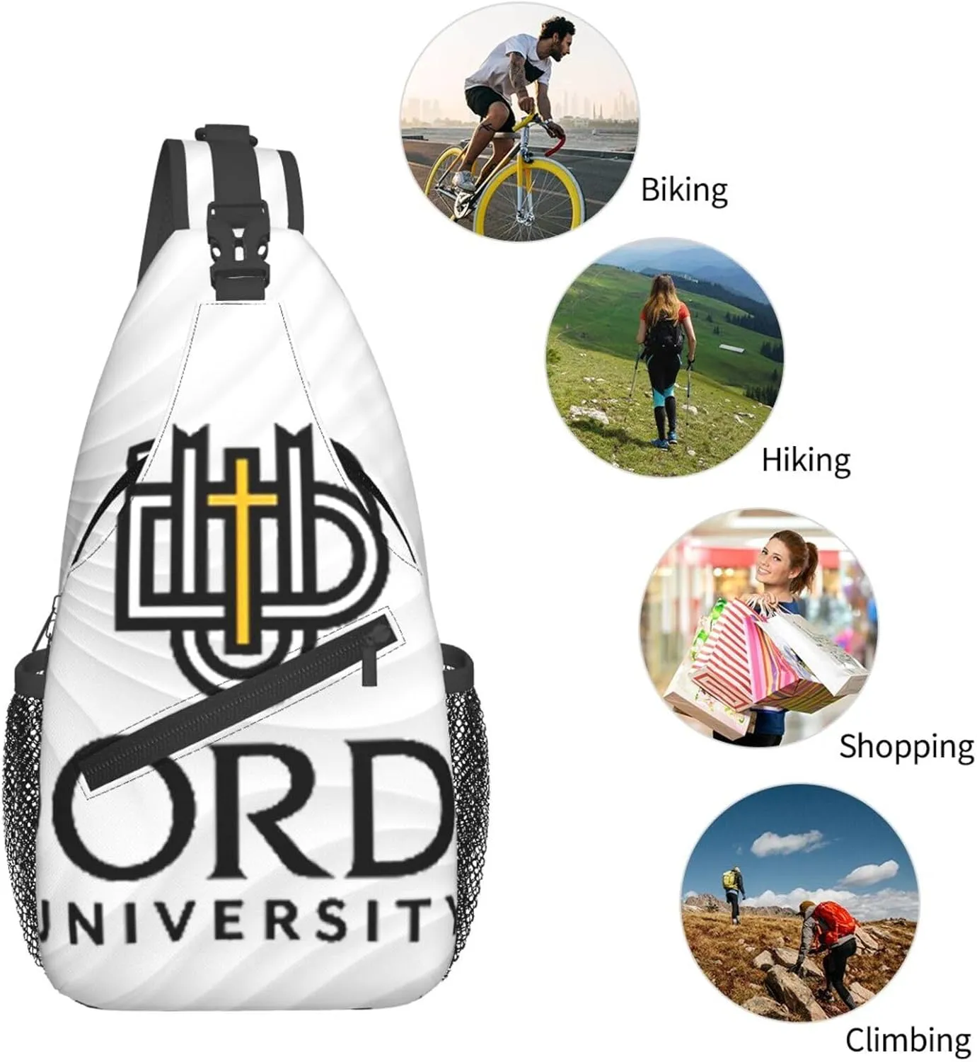 Dordt-University-Logo Small Crossbody Backpack Sling Bag For Men Women Mini One Shoulder Chest Bags Gym Sport Travel Hiking Daypack