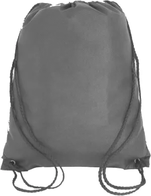 Drawstring Tote Backpack Non-Woven Cinch Sack Bag Swim Camp Party Favor 25 Pack (Gray)