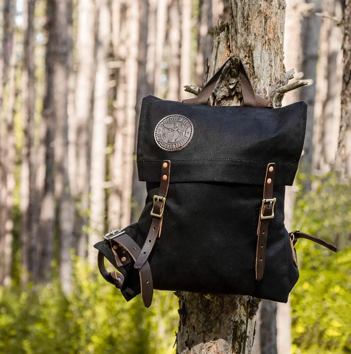 Duluth Pack Scout Pack – Compact Canvas Backpack for Hiking, Travel & Daily Use – Made in USA (Black)