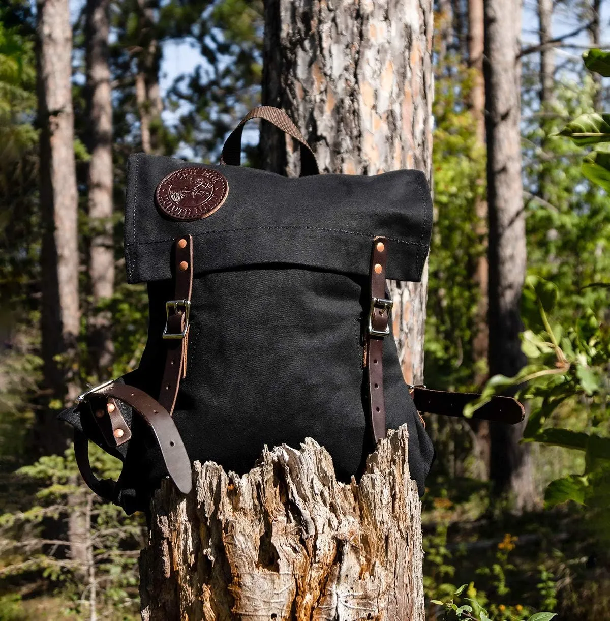 Duluth Pack Scout Pack – Compact Canvas Backpack for Hiking, Travel & Daily Use – Made in USA (Black)