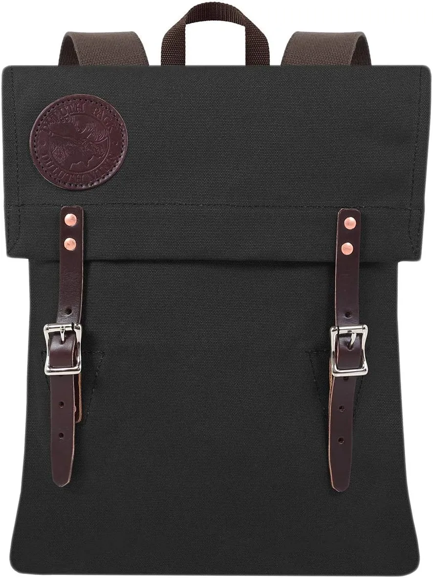 Duluth Pack Scout Pack – Compact Canvas Backpack for Hiking, Travel & Daily Use – Made in USA (Black)