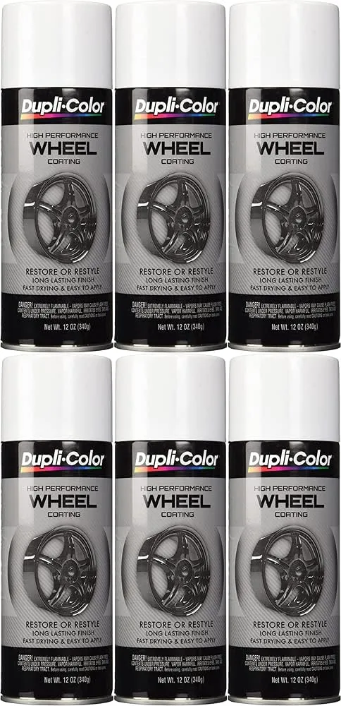 Duplicolor High Performance White Wheel Paint (12 oz) - 6 Pack