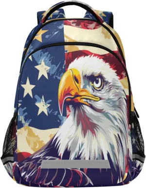 Eagle American Flag Backpack for Boys Girls Elementary School Bag Kids Travel Bags Casual Rucksack Laptop Bookbag