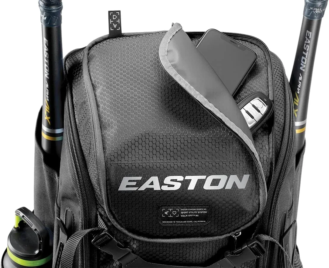 Easton Walk-off NX Backpack Equipment Bag | Adult | Baseball & Fastpitch Softball | Team Logo Panel | Multiple Colors