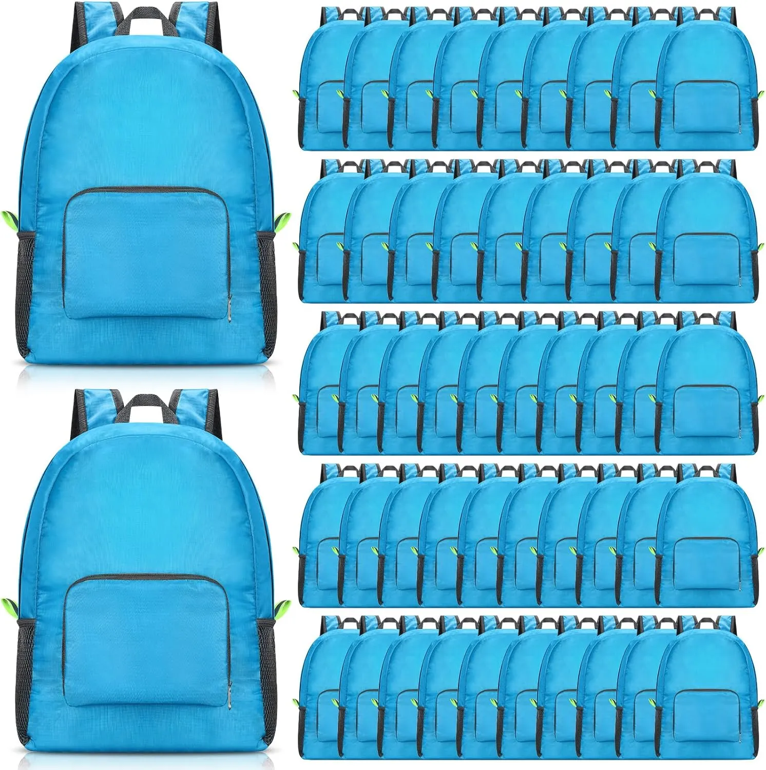 Eccliy 50 Pack Backpacks in Bulk 17 Inches Wholesale Back Pack Basic Backpack for adult Lightweight Outdoor Travel Bookbags(Blue)
