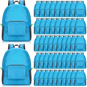 Eccliy 50 Pack Backpacks in Bulk 17 Inches Wholesale Back Pack Basic Backpack for adult Lightweight Outdoor Travel Bookbags(Blue)