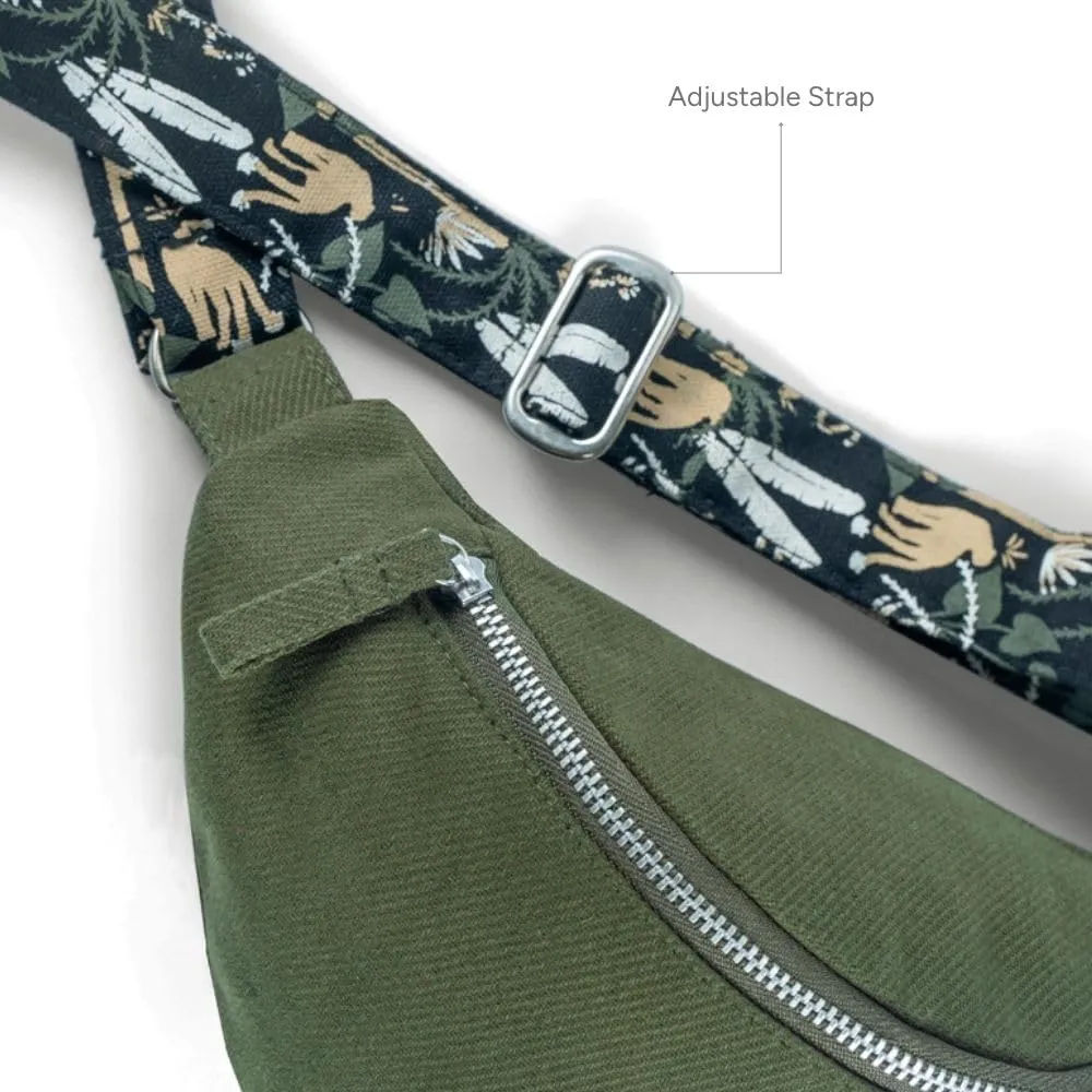 Ecoright Fanny Packs for Women, Canvas Crossbody Bag Men & Belt Bag for Women for Hiking, Running, Sports, Traveling