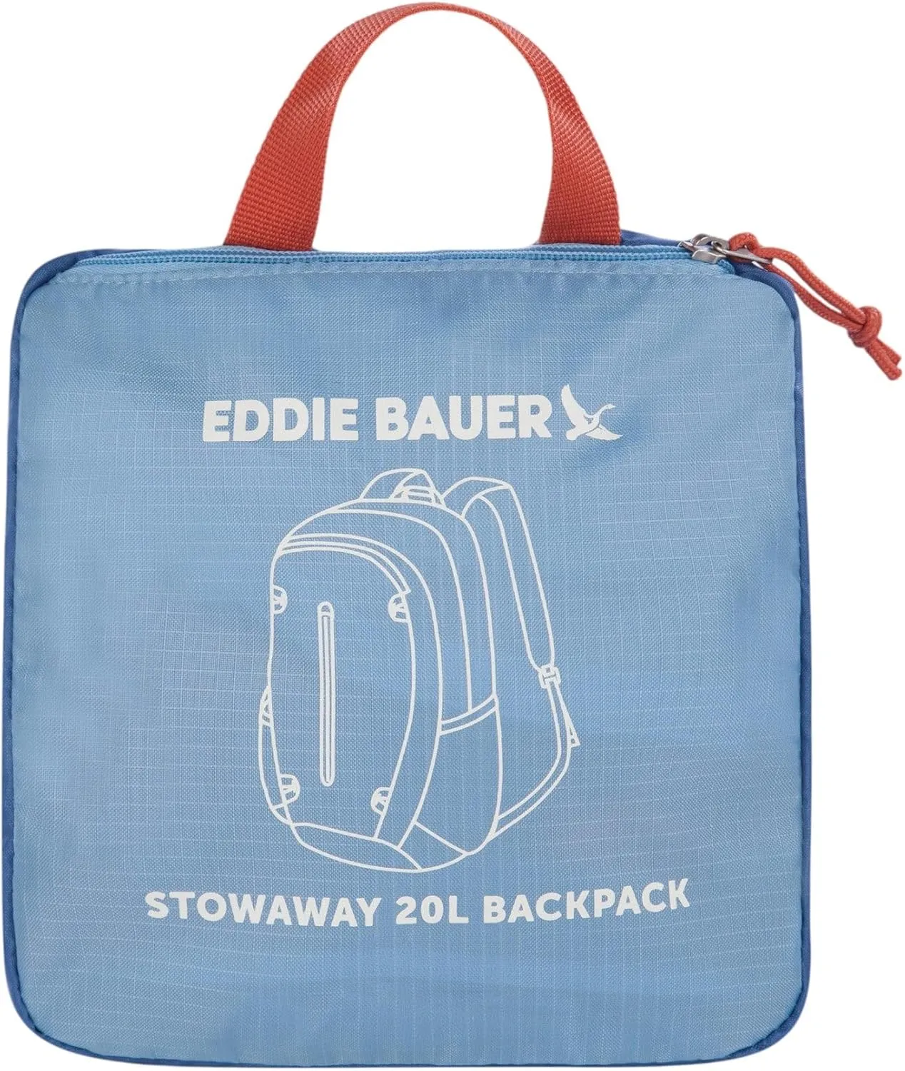 Eddie Bauer Stowaway Packable Backpack-Made from Ripstop Polyester, Coast Blue, 20L