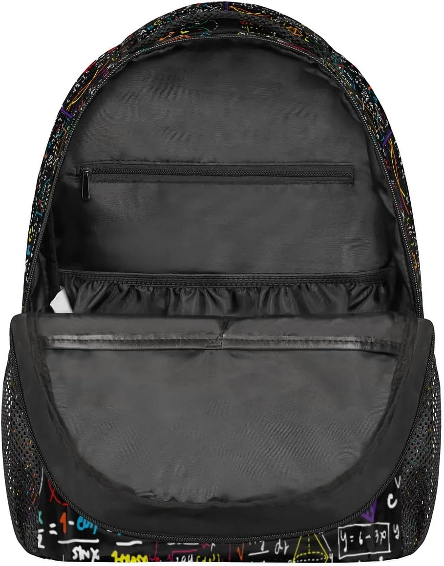 Educational Math Formula Backpack for Girls Boys Kids 16inch Laptop Backpacks Lightweight Waterproof School Bookbag Travel Daypack Computer College Bag Gym Rucksack for Work School Women Men
