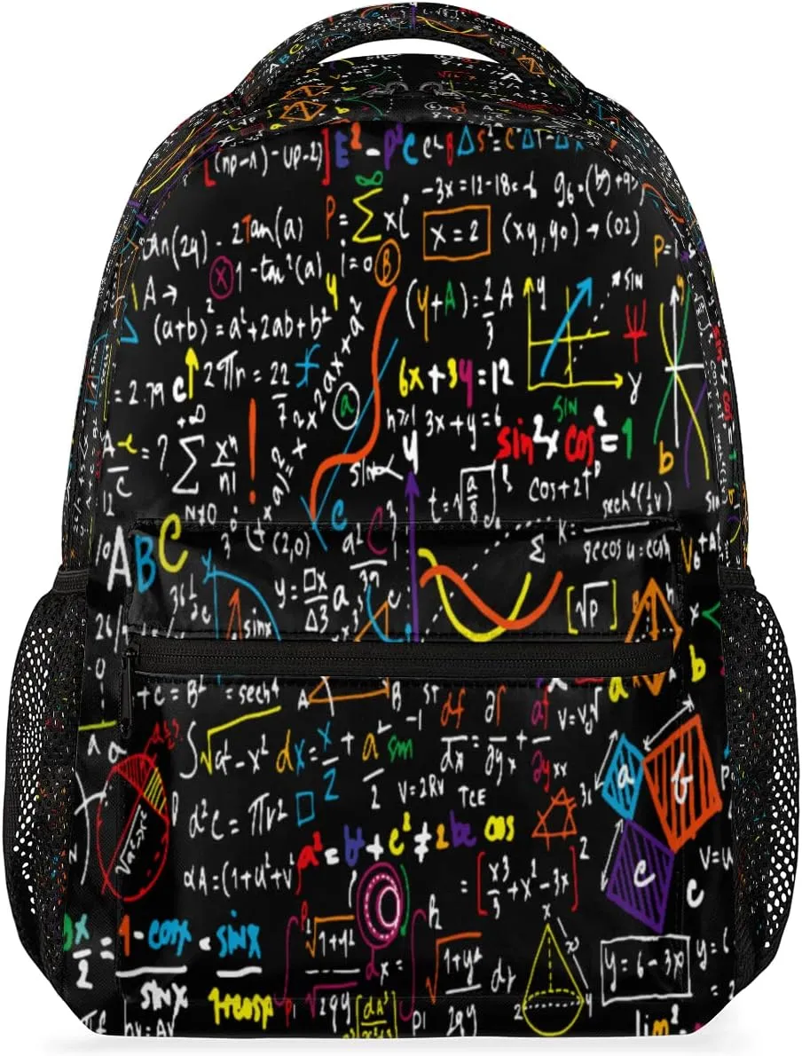 Educational Math Formula Backpack for Girls Boys Kids 16inch Laptop Backpacks Lightweight Waterproof School Bookbag Travel Daypack Computer College Bag Gym Rucksack for Work School Women Men