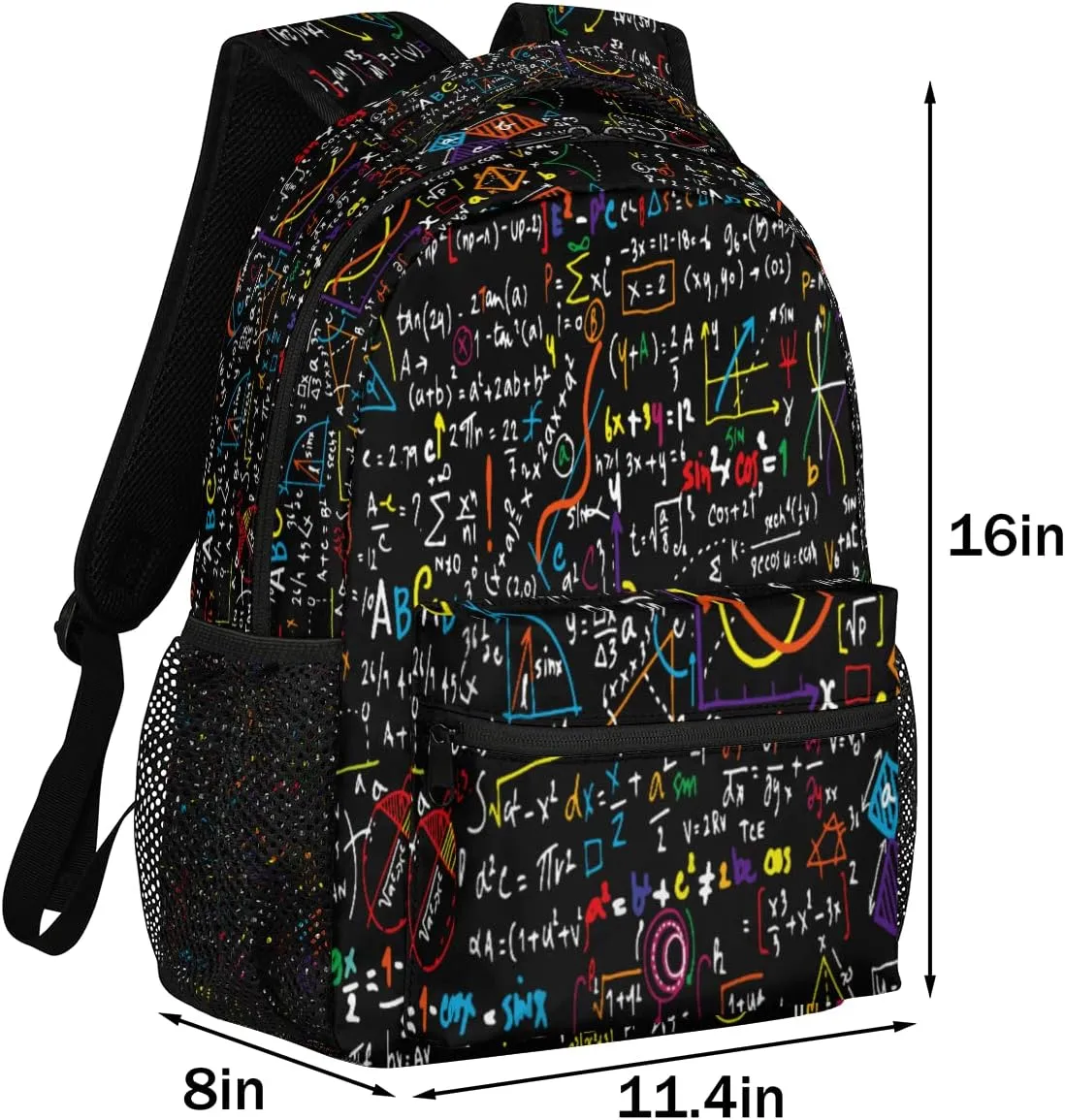 Educational Math Formula Backpack for Girls Boys Kids 16inch Laptop Backpacks Lightweight Waterproof School Bookbag Travel Daypack Computer College Bag Gym Rucksack for Work School Women Men