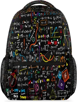 Educational Math Formula Backpack for Girls Boys Kids 16inch Laptop Backpacks Lightweight Waterproof School Bookbag Travel Daypack Computer College Bag Gym Rucksack for Work School Women Men