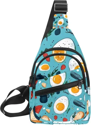 eggs breakfast (2) Sling Bag for Women Travel Shoulder Bag Chest Bag