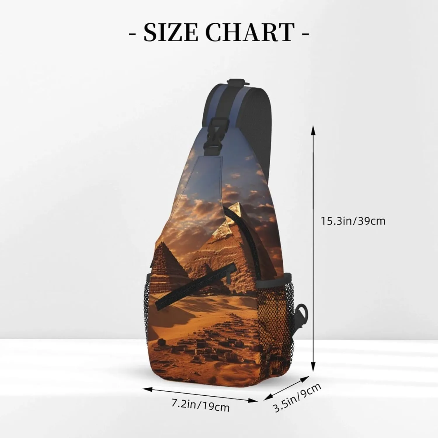 Egyptian Pyramids Sling Bag Backpack For Men Cross Chest Bag Crossbody Shoulder Bag Travel Hiking Daypack