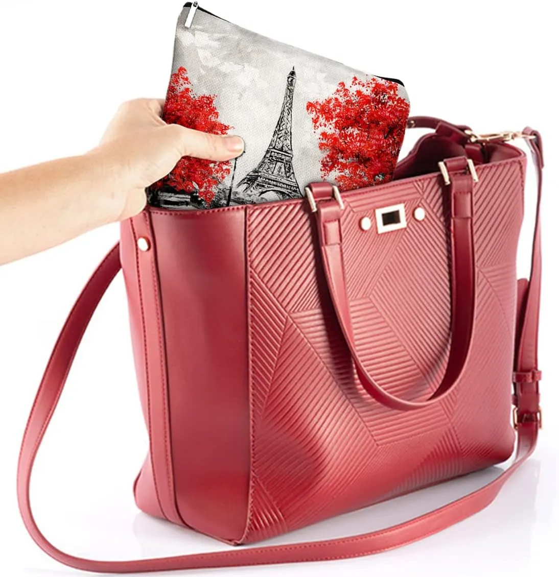 Eiffel Tower Makeup Bag Travel Portable Cosmetic Pouch Waterproof Toiletry Organizer Storage Bag Zipper Pouch For Women