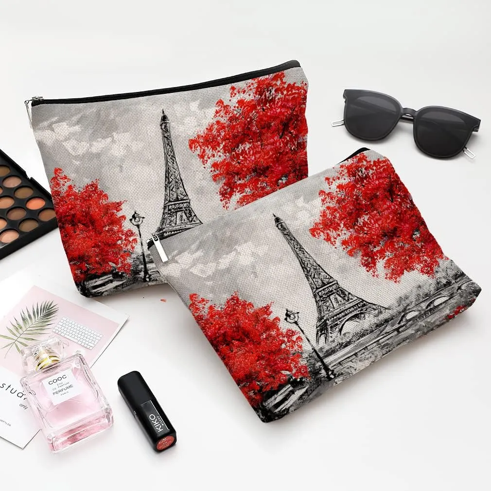 Eiffel Tower Makeup Bag Travel Portable Cosmetic Pouch Waterproof Toiletry Organizer Storage Bag Zipper Pouch For Women