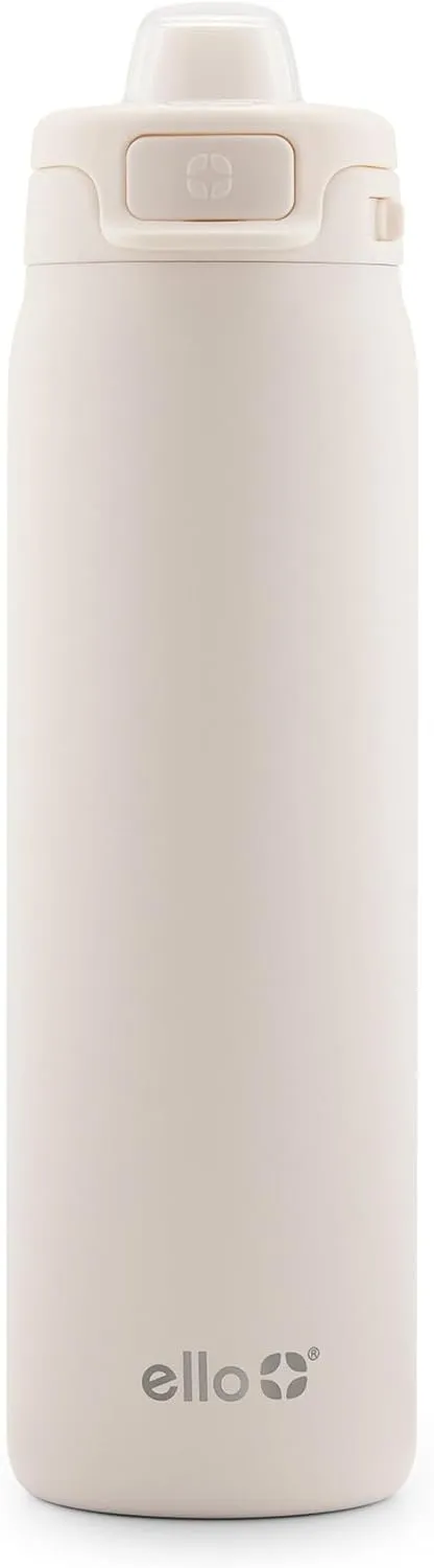 Ello Pop & Fill Stainless Steel Water Bottle with Quick Fill Technology, Double Walled Vacuum Insulated Metal, Leak Proof Locking Lid, Sip & Chug, BPA Free, Holiday Gift for Him Her, 22oz, 32oz, 40oz