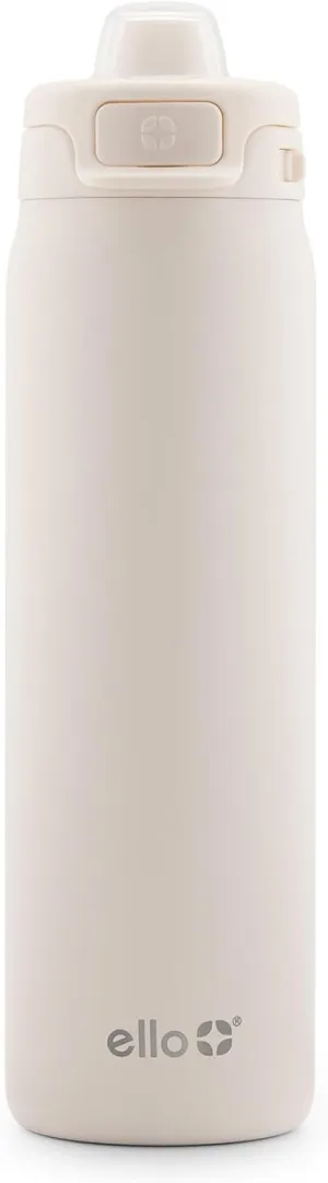 Ello Pop & Fill Stainless Steel Water Bottle with Quick Fill Technology, Double Walled Vacuum Insulated Metal, Leak Proof Locking Lid, Sip & Chug, BPA Free, Holiday Gift for Him Her, 22oz, 32oz, 40oz