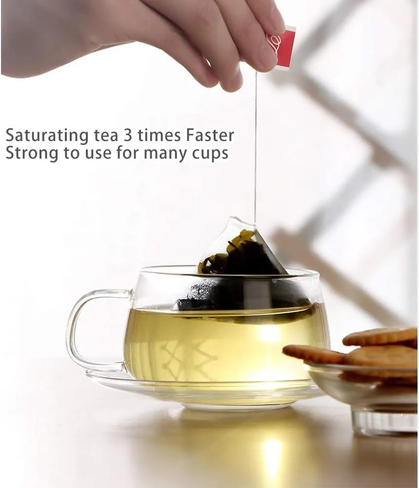 Empty Mesh Tea Infuser Bag Herb Spice Filter Strainer Bags With String Unsealed Single Use 100Pcs