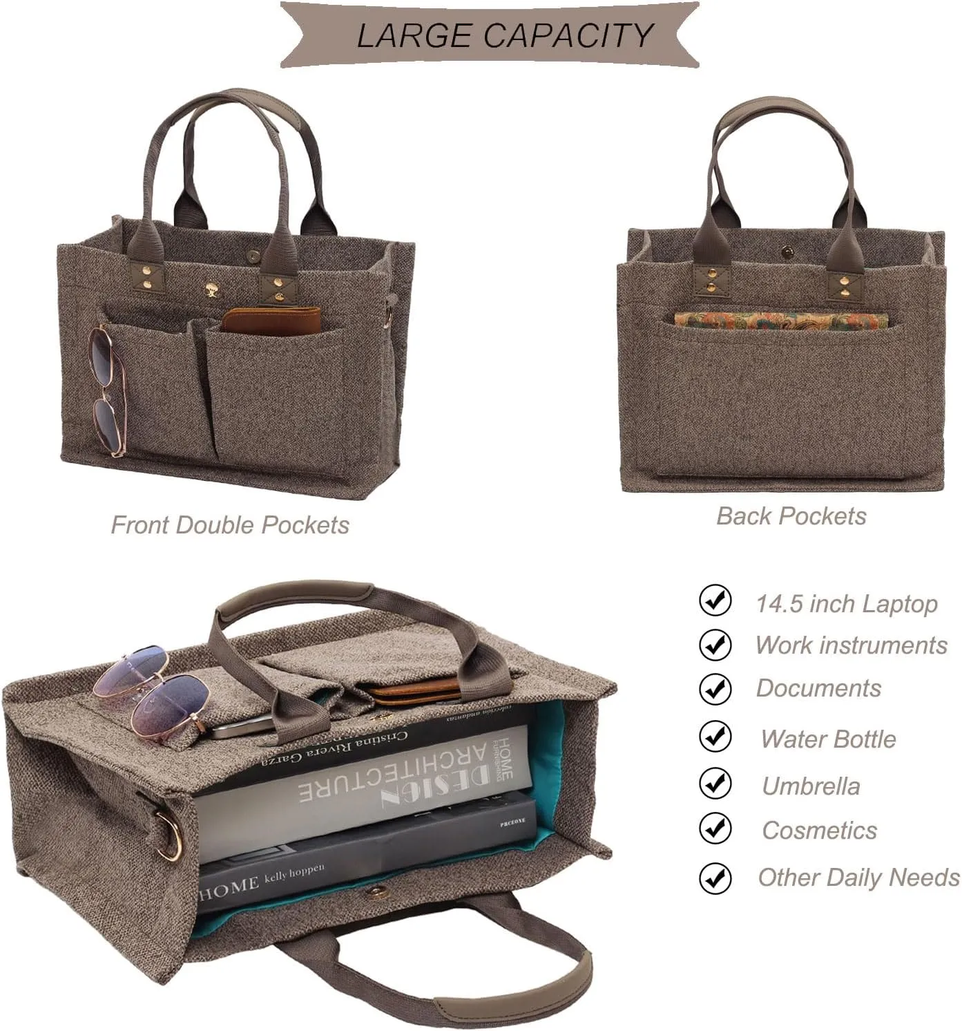 ESVAN Tote Bag for Women Purse Crossbody Bags for Work Diaper Travel Messenger Laptop Bag Handbags