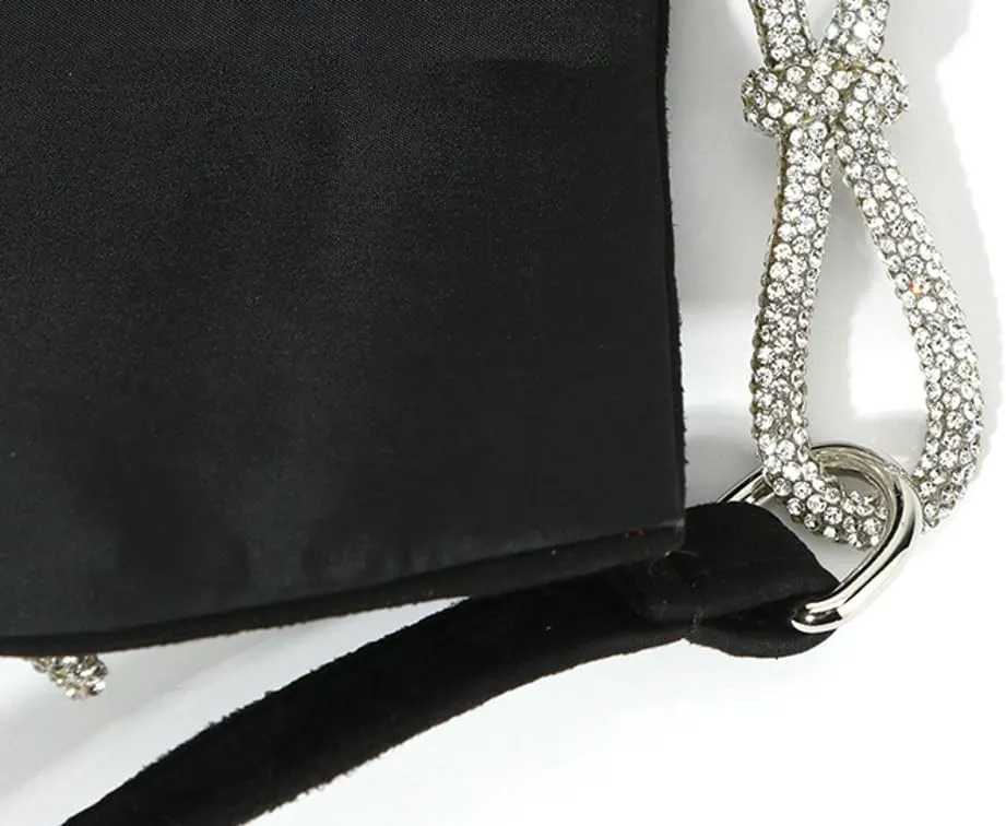 Evening Bag Sparkly Bow Tote Diamond Small Purse Suede Tote Shoulder Bag Clutch Bag Crossbody Bag for Wedding Parties