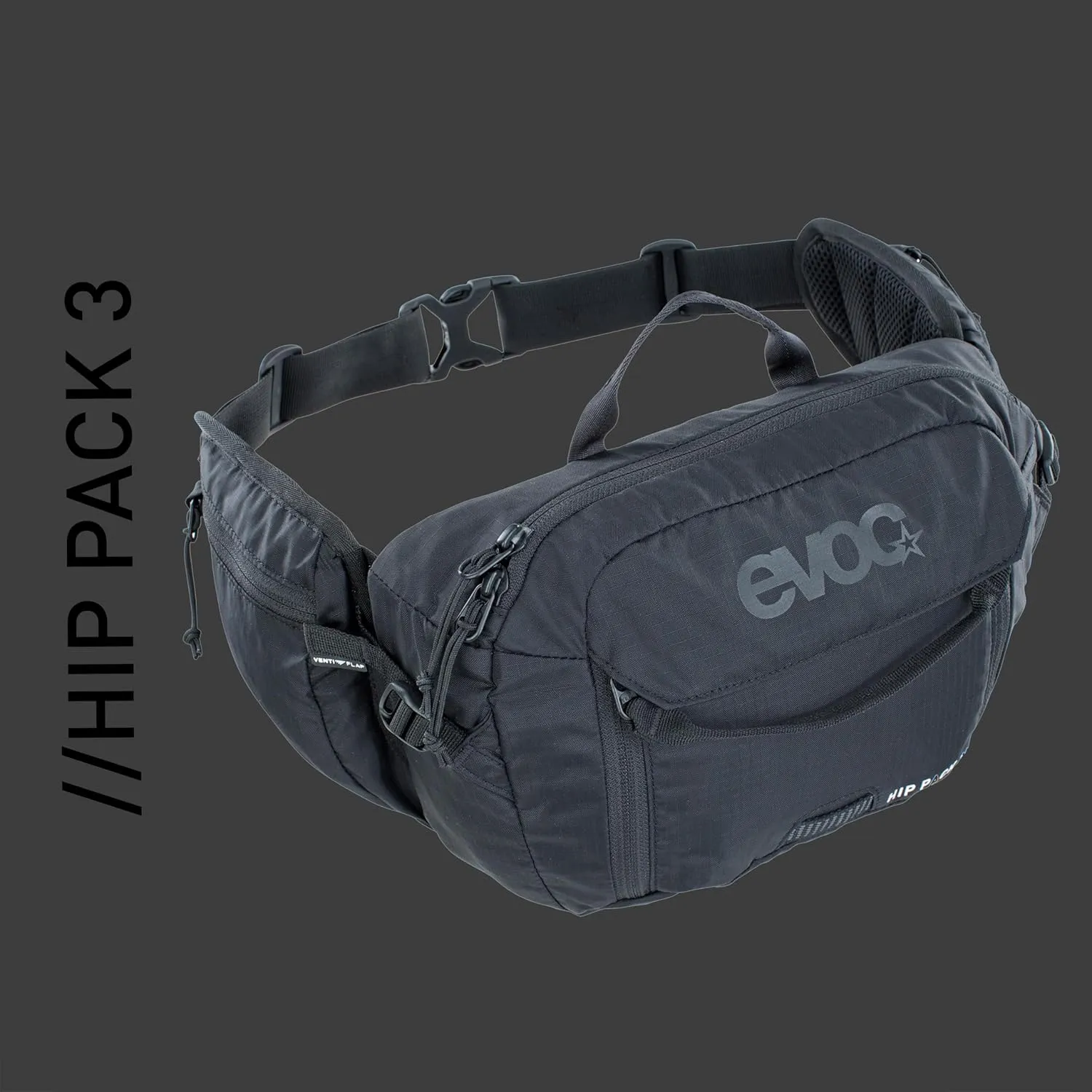 EVOC Hip Pack 3, Carbon Grey/Chilli Red, 28 x 18 x 8 cm