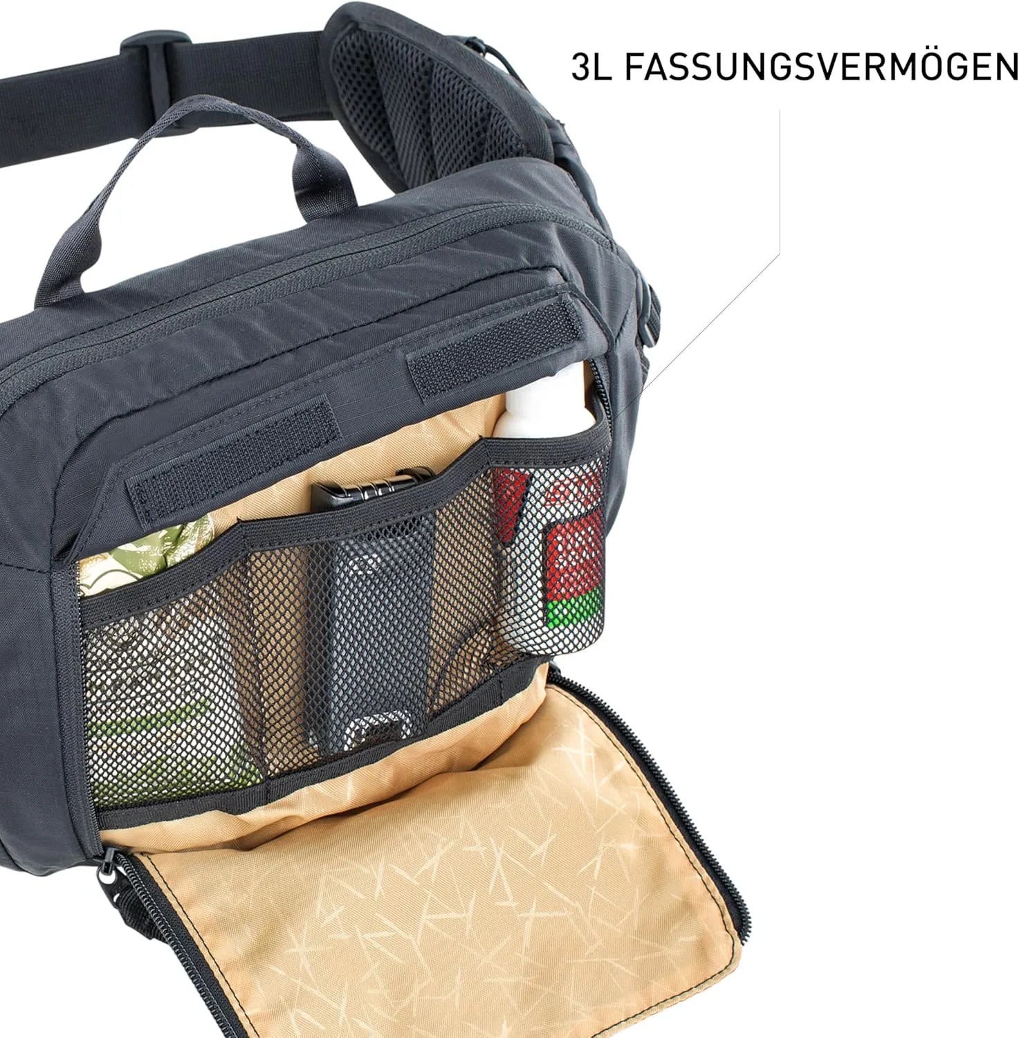 EVOC Hip Pack 3, Carbon Grey/Chilli Red, 28 x 18 x 8 cm