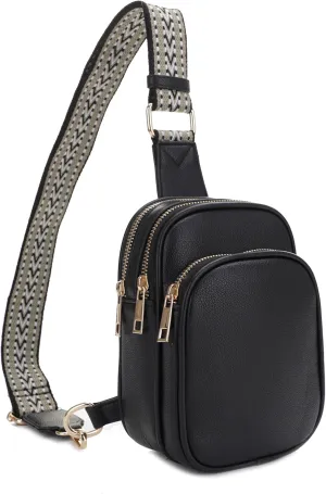 EVVE Small Sling Bag for Women Trendy Crossbody Purses Chest Bags Lightweight Travel Bag with Webbing Strap