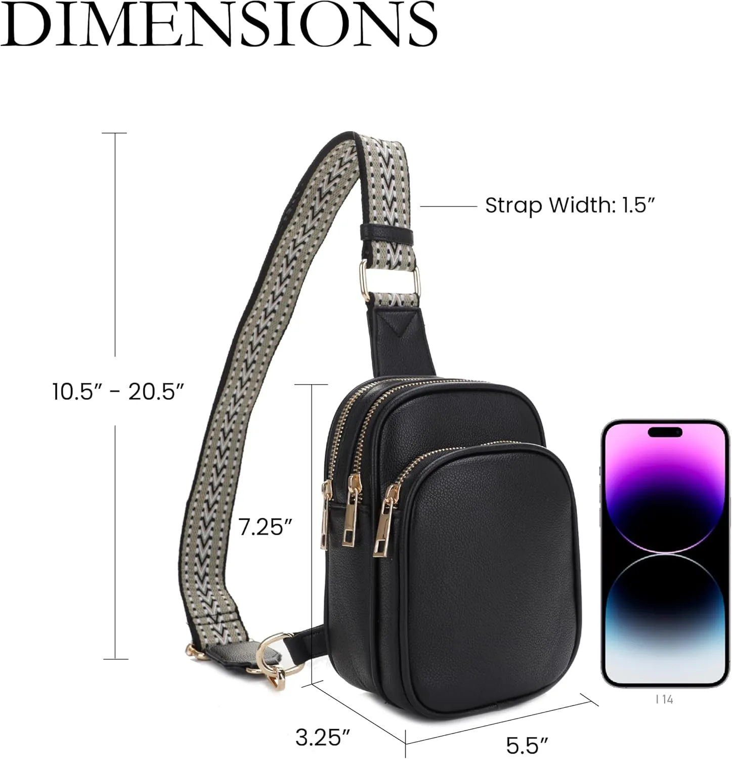 EVVE Small Sling Bag for Women Trendy Crossbody Purses Chest Bags Lightweight Travel Bag with Webbing Strap