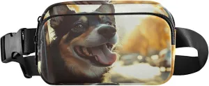 Excited Dog Car Window Breeze Women Fanny Packs Belt Bag Hip Pouch Waterproof Bright Colored Crossbody Waist Pack