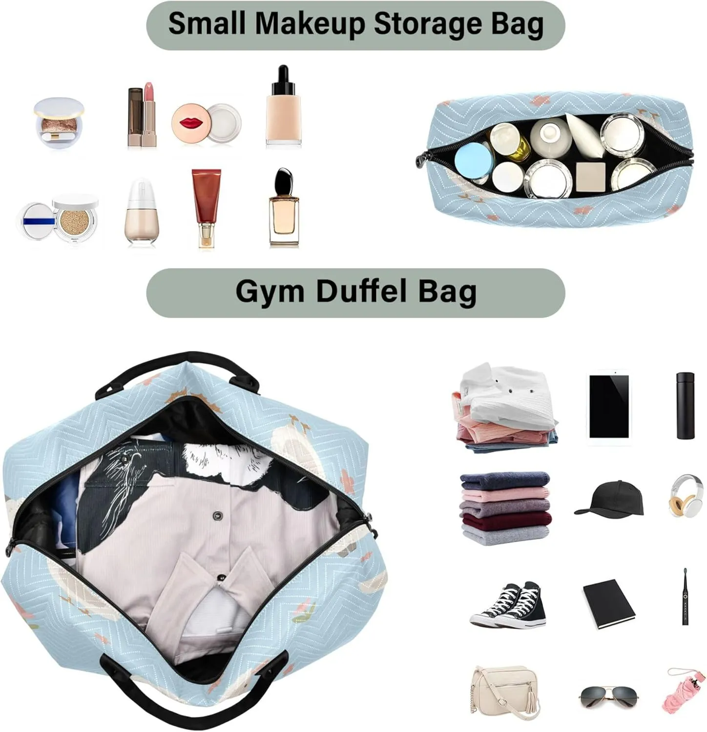 Exnundod Women Weekender Bags Cute Sheep Ducks Chickens Travel Duffel Bags Carry On Overnight Bag Flowers Large Hospital Tote Luggage
