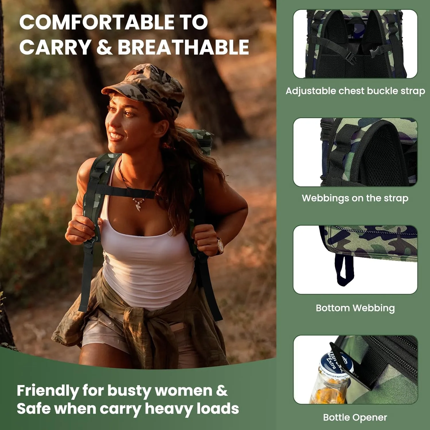 Expandable Backpack Coolers Insulated Leak Proof - 36/48 Cans Double Deck Cooler Backpack Waterproof - Soft Lightweight Portable Cooler Bag for Beach Picnic Camping Men and Women