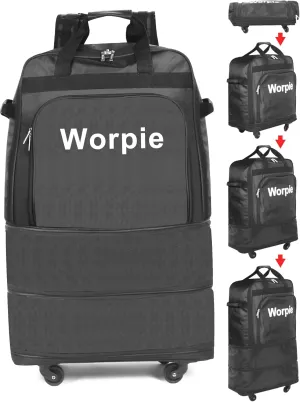 Expandable Foldable Suitcase with Wheels - Collapsible Luggage Bag - Lightweight Rolling Travel Bag - Large Capacity Duffel Bag without Telescoping Handle