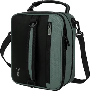 Expandable Insulated Lunch Bag, Leakproof Flat Lunch Cooler Tote with Shoulder Strap for Men and Women, Suitable for Work & Office by Tirrinia, Grey